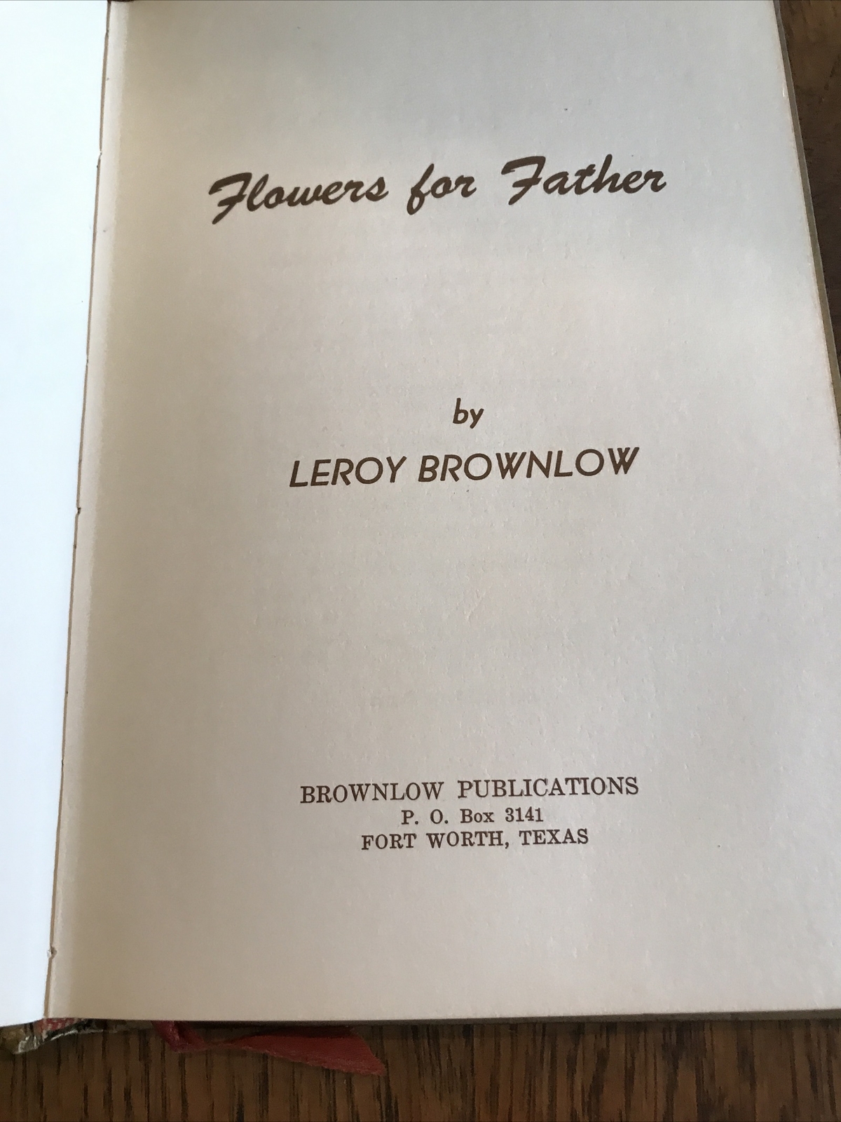 1965 Brownlow Flowers For Father Gift Book Fathers Day