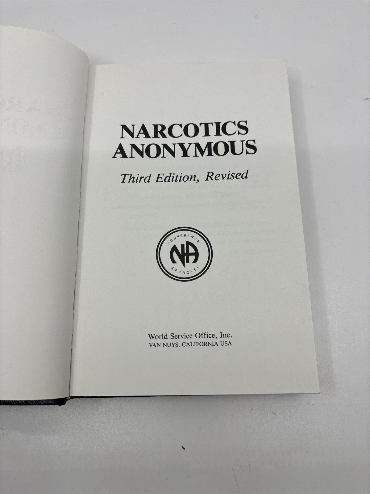 Narcotics Anonymous Basic Text Book 3rd Ed Revised 1st Print 1986 VG