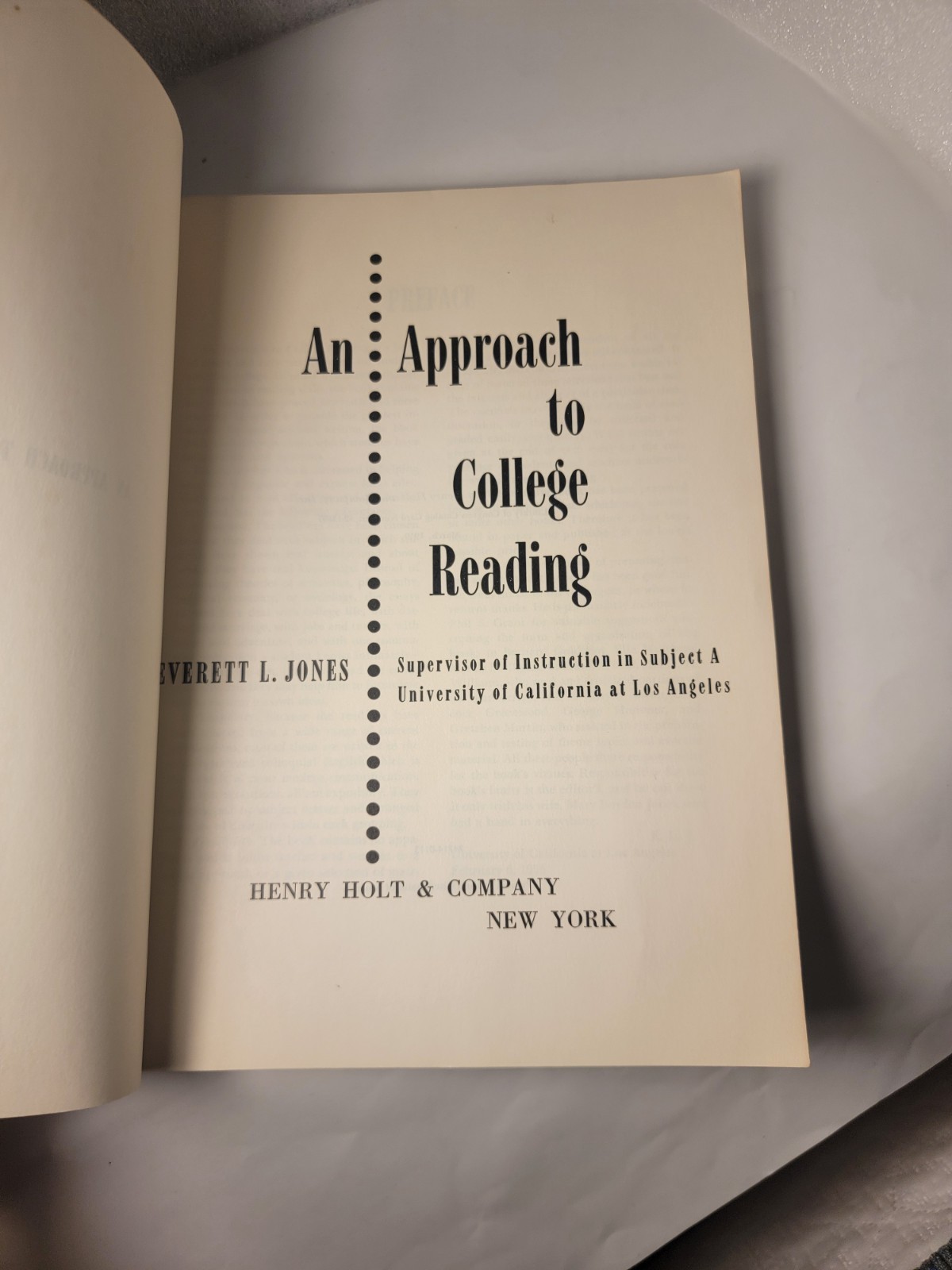 1953 RAER FIND! VINTAGE! An Approach to College Reading