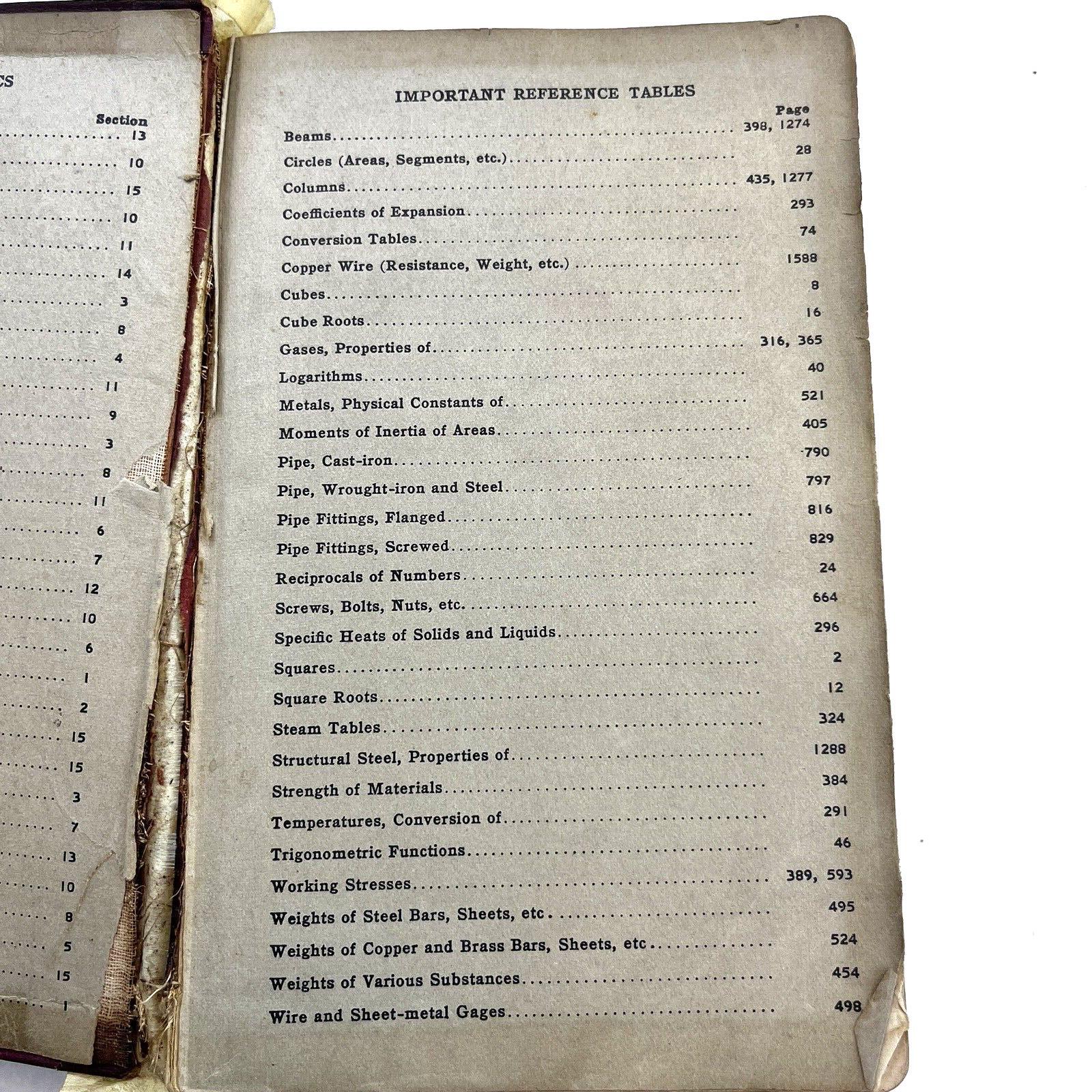 MECHANICAL ENGINEERS’ HANDBOOK McGraw-Hill 1916 First Edition Second Impression