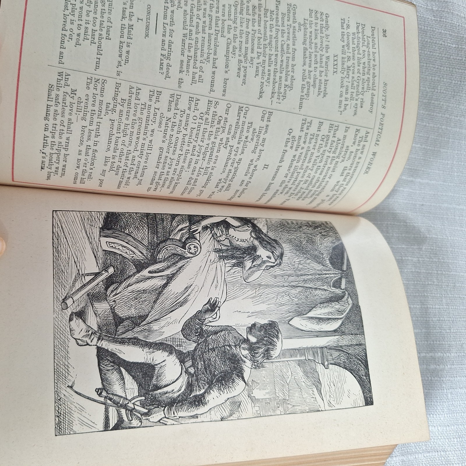 Vintage Sir Walter Scott The Poetical Works Illustrated HC Book edges