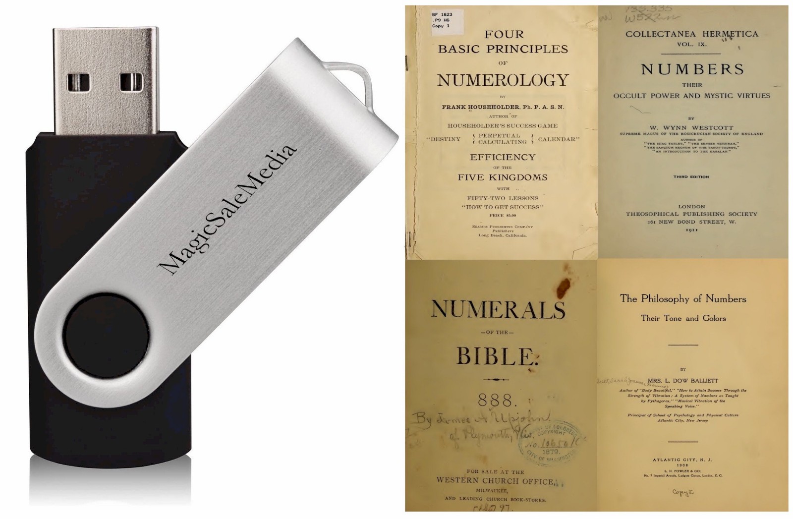 NUMEROLOGY – Secrets of Numbers Kabbalah Astrology Fortune – 54 Old Books on USB