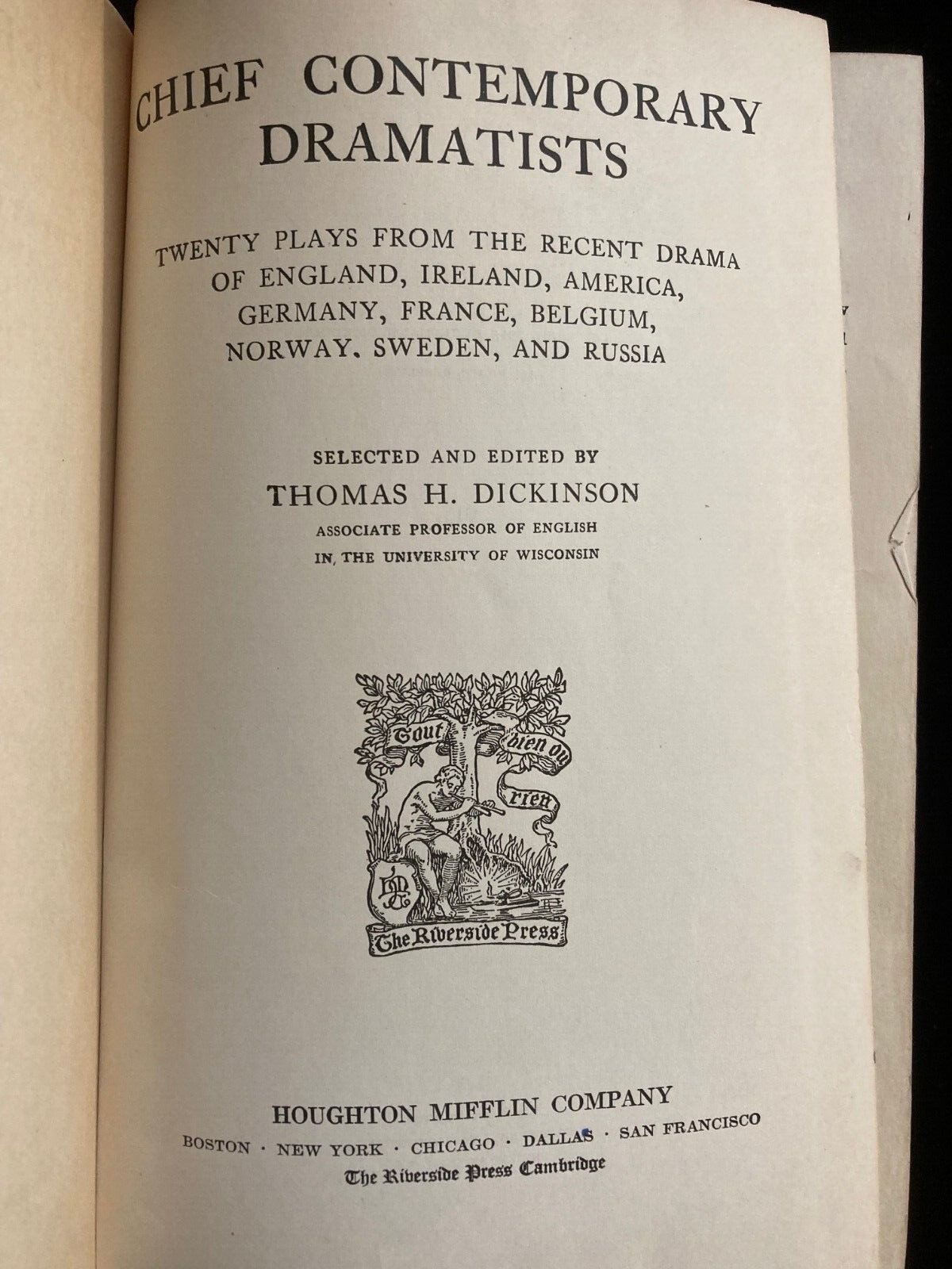 Chief Contemporary Dramatist, 1st and 2nd Series, Thomas Dickinson, 1915/1921,