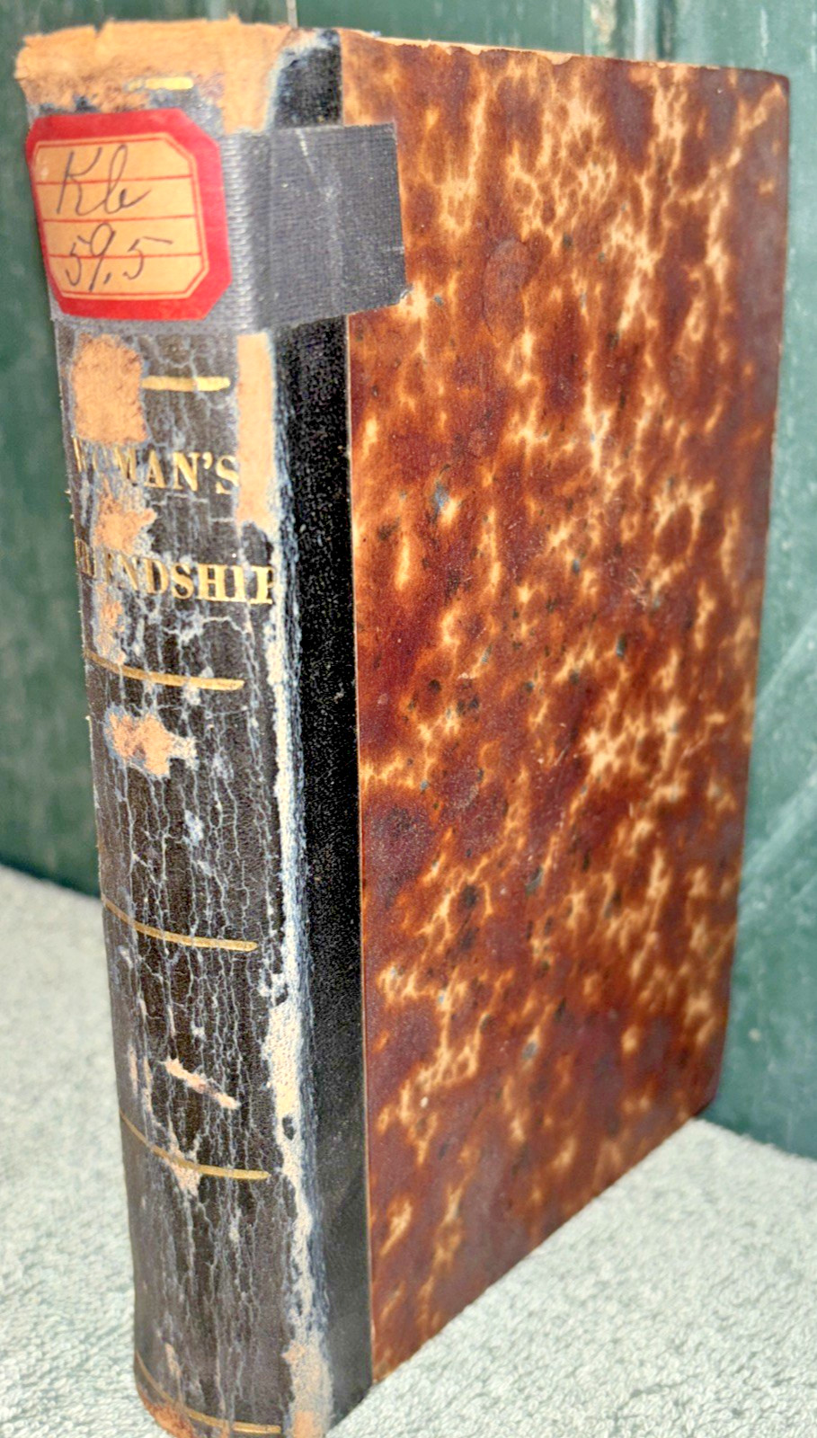 Antique 1871 Book: Woman’s Friendship; A Story of Domestic Life by Grace Aguilar