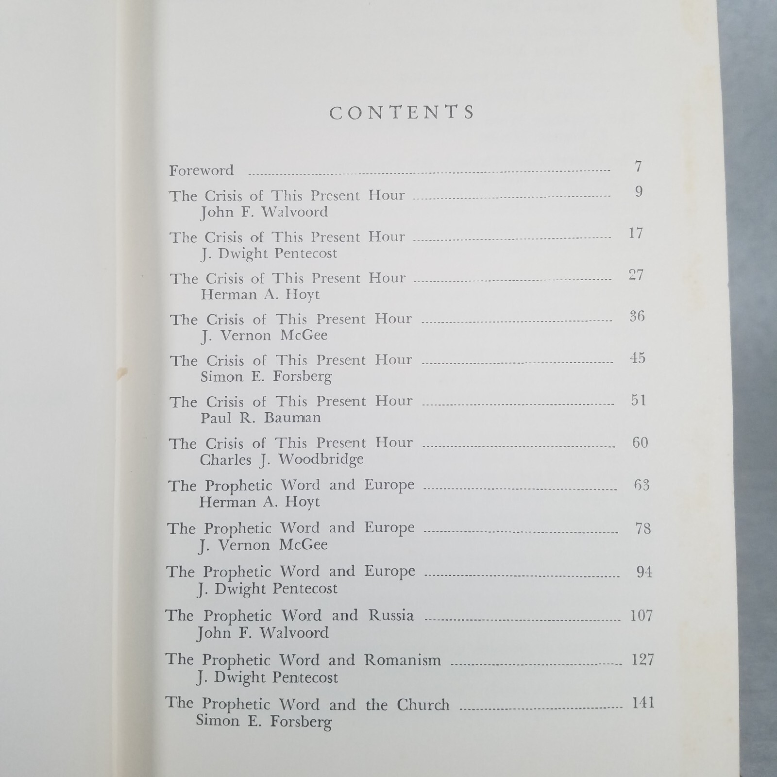 The Prophetic Word in Crisis Days – 1961 Christian Hardcover – Various Authors