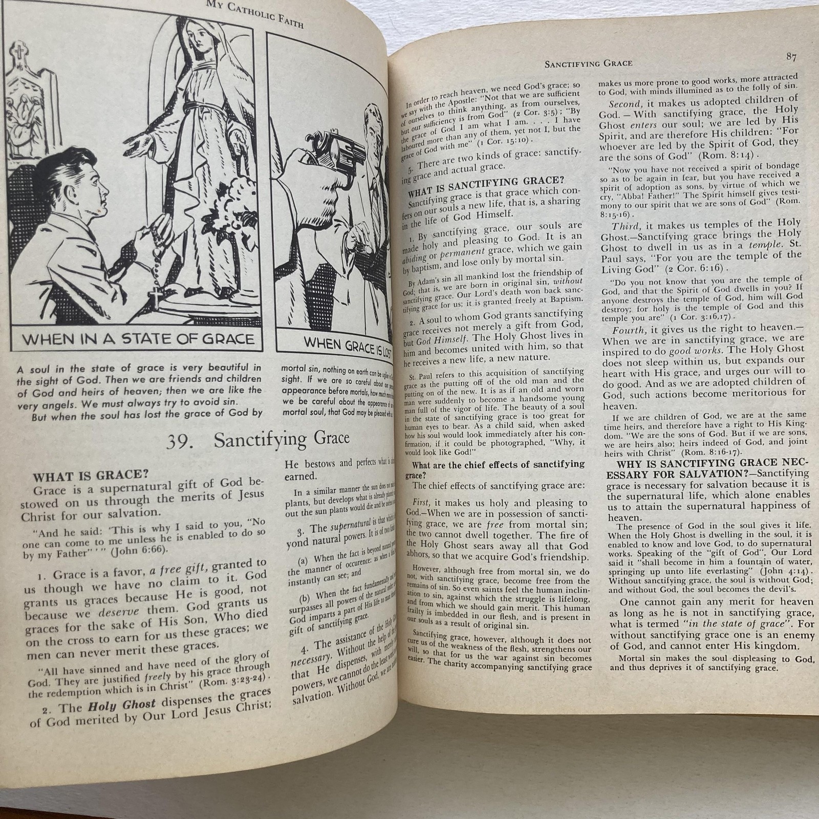 Vintage 1959 My Catholic Faith Louis L. Morrow Brown Cloth HC Illus Catholicism