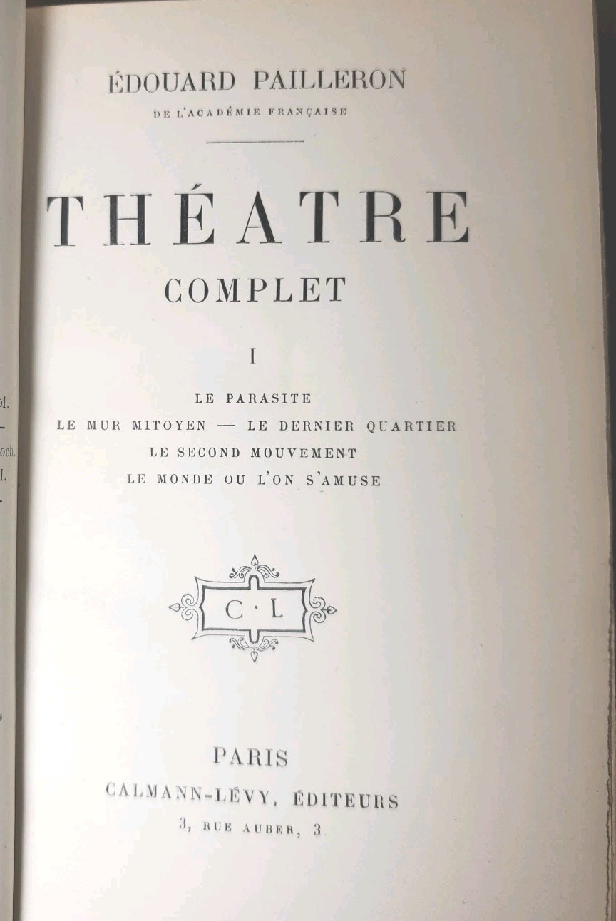 Theatre Complet, Volume Set circa 1800s French Leather Bindings Marbled Endpages