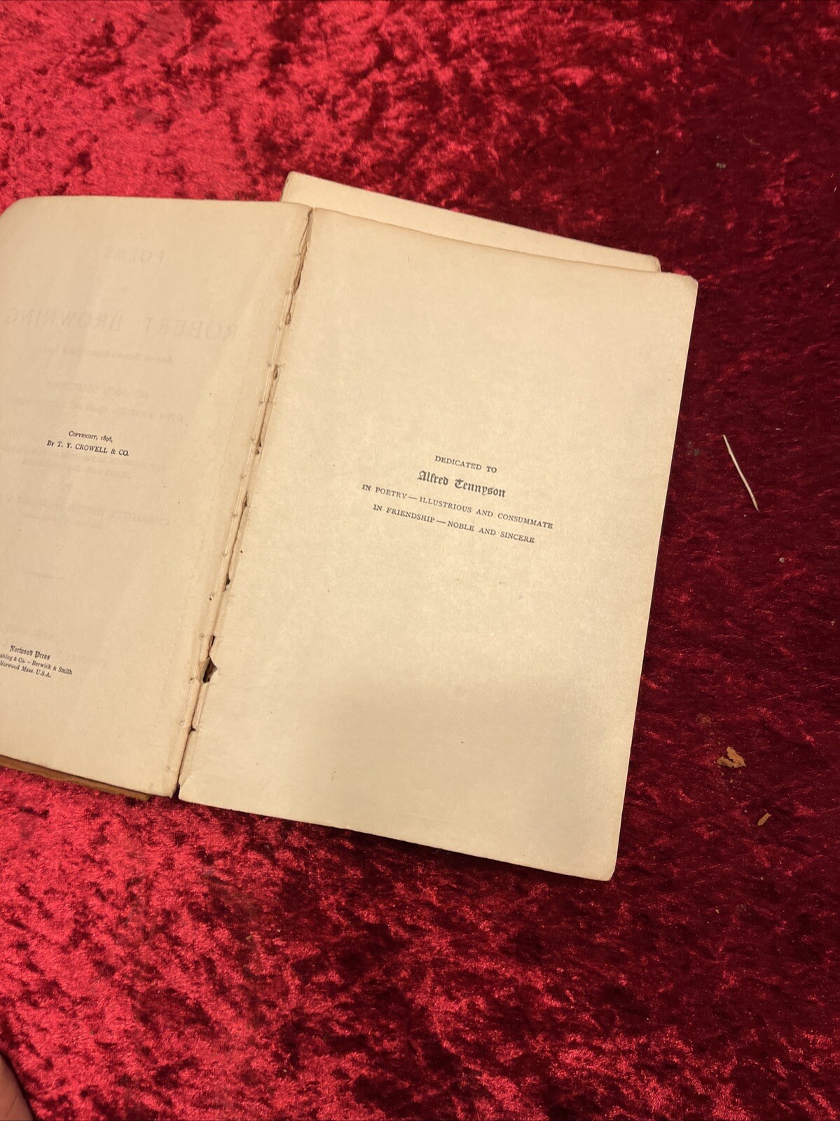 1896 POEMS of ROBERT BROWNING Antique Luxury Edition LEATHER COVERS