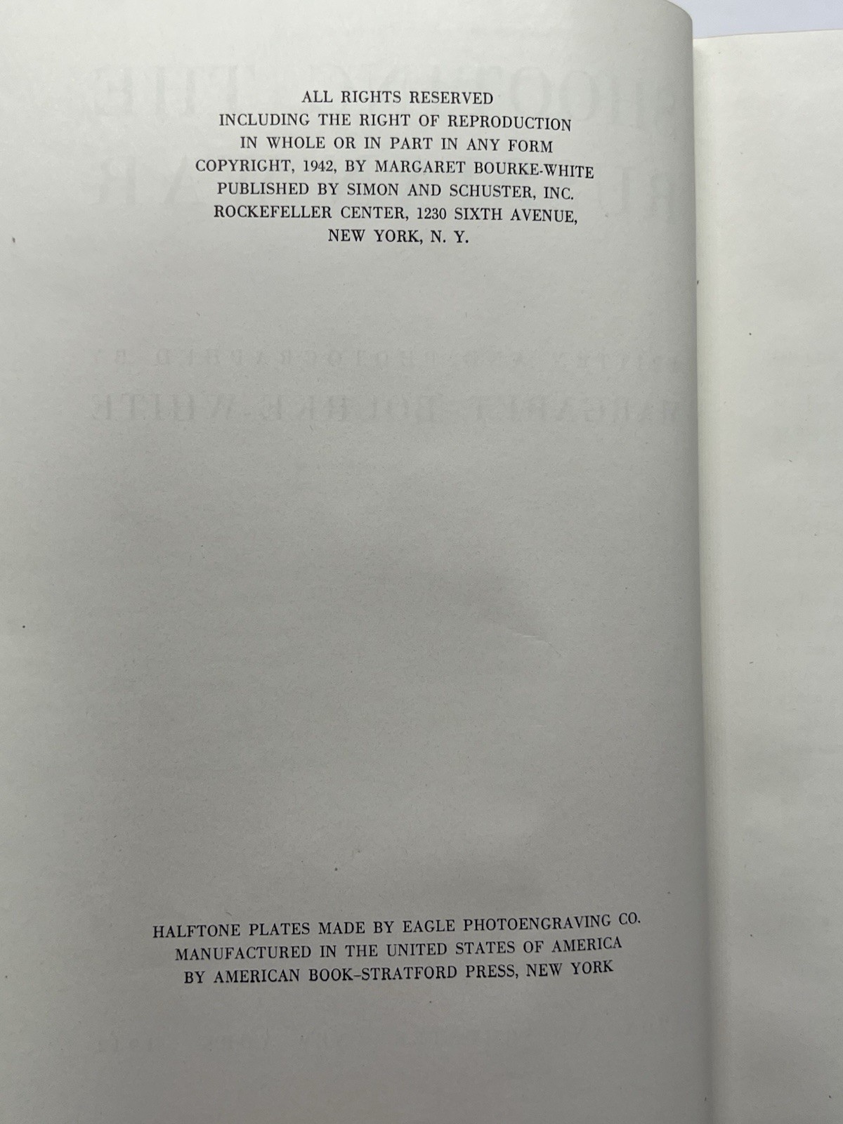 Shooting the Russian War book written & photographed by Margaret Bourke-White