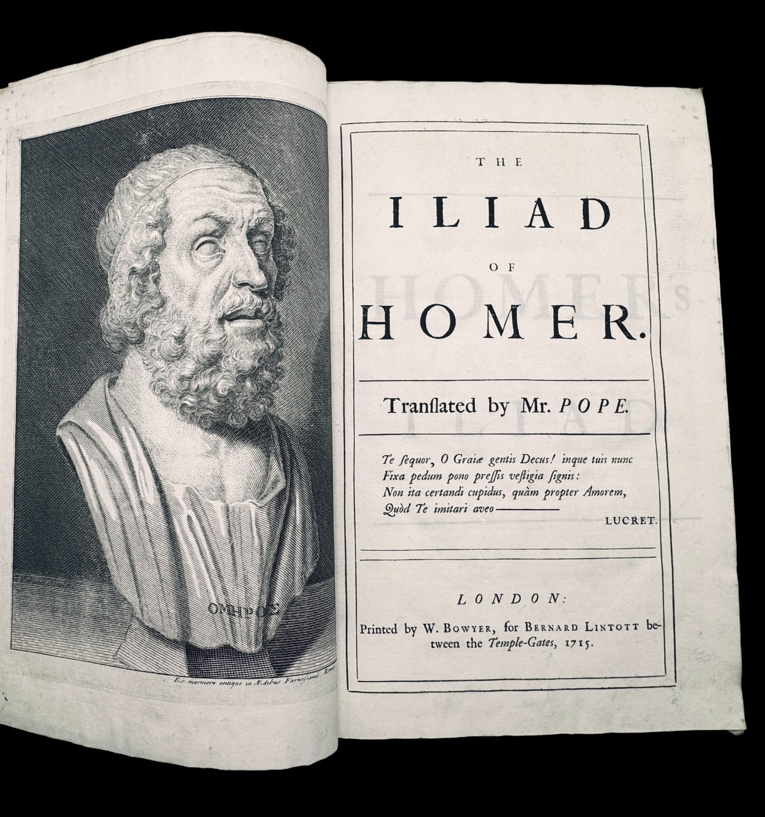 1715 – The Iliad of Homer by Alexander Pope *SCARCE 1ST EDITION FOLIO FINE CALF*