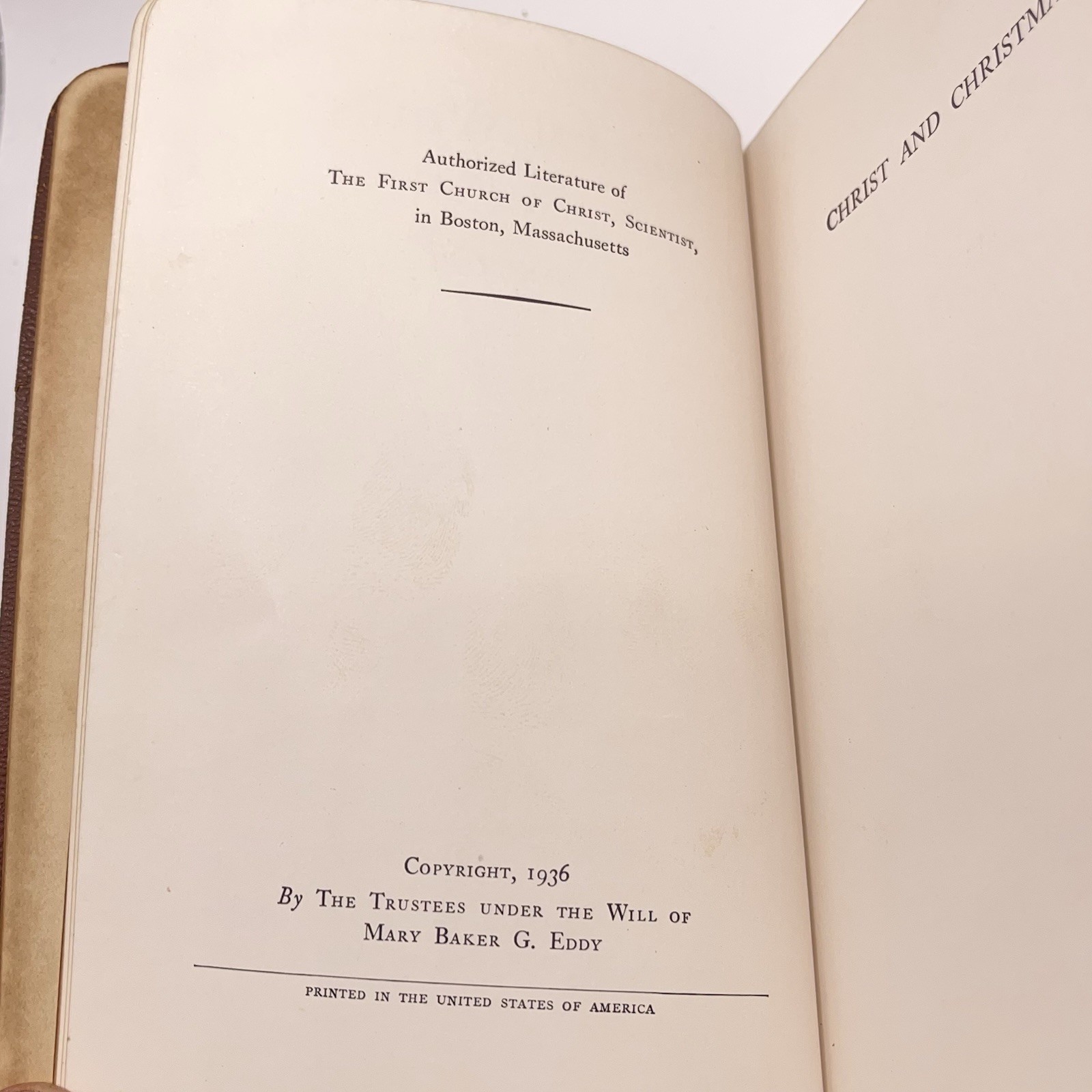 Vintage 1936 Poetical Works of Mary Baker Eddy Book Spiritual Religious