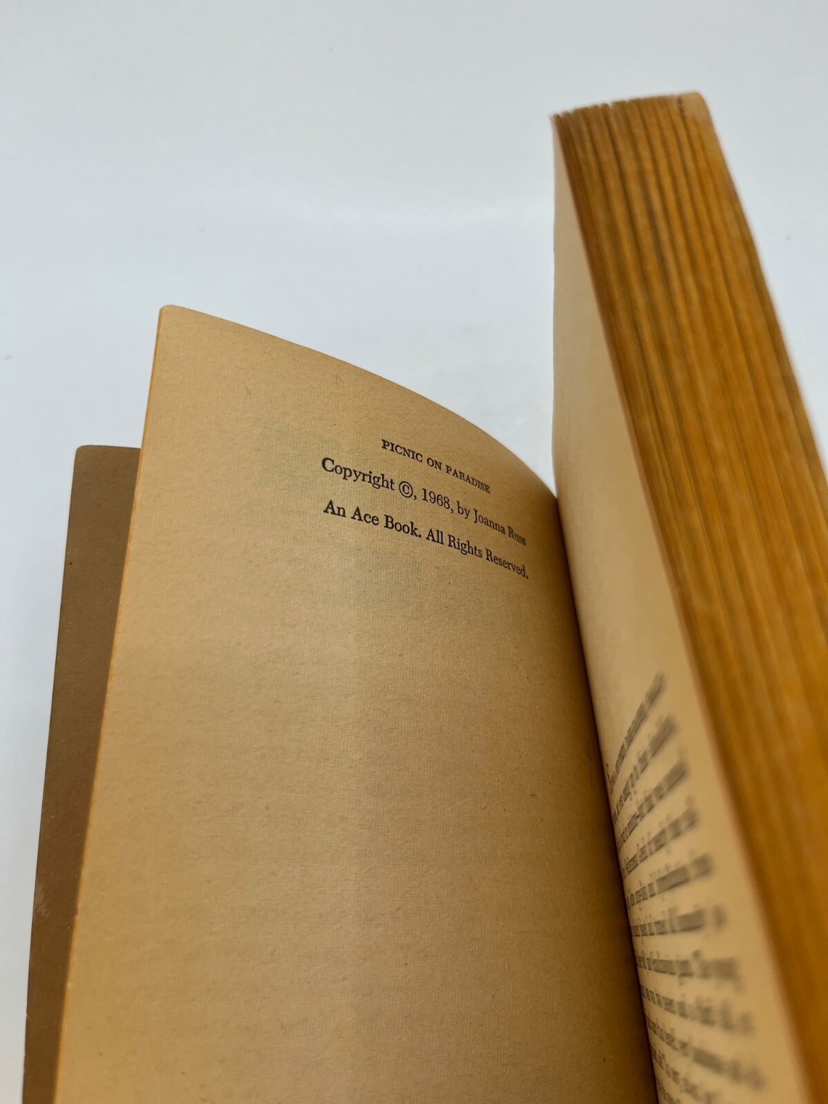 JOANNA RUSS ~ SIGNED ~ Picnic on Paradise, 1968, First Edition, 1st Book