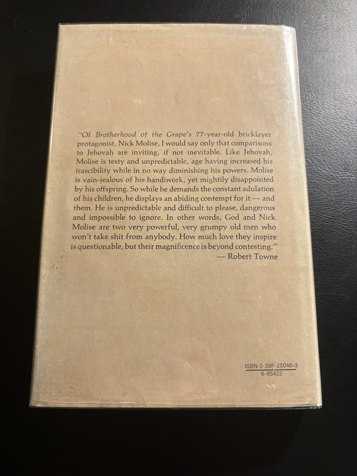 John Fante Brotherhood of the Grape 1977 1st HC DJ Novel Bukowski Adjacent