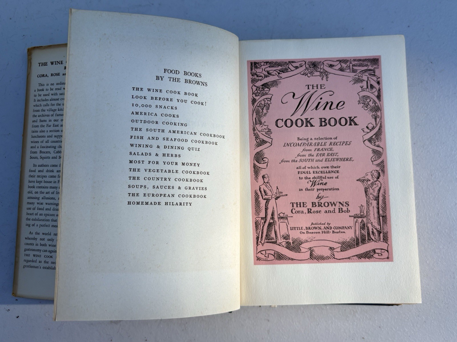 Little, Brown & Co. The Wine Cook Book The Browns Rev Ed HC DJ 1941 Boston