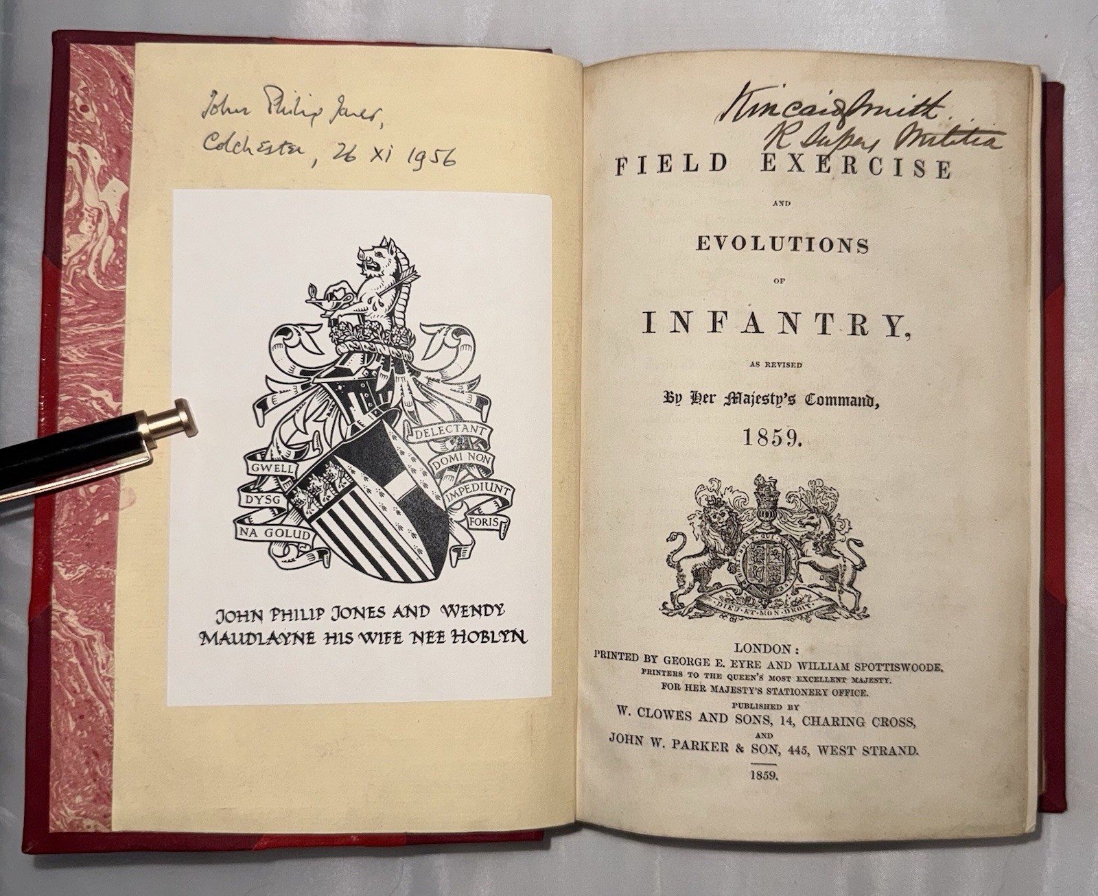 Field Exercise and Evolutions of Infantry 1859 Leather bound Rare Book Military