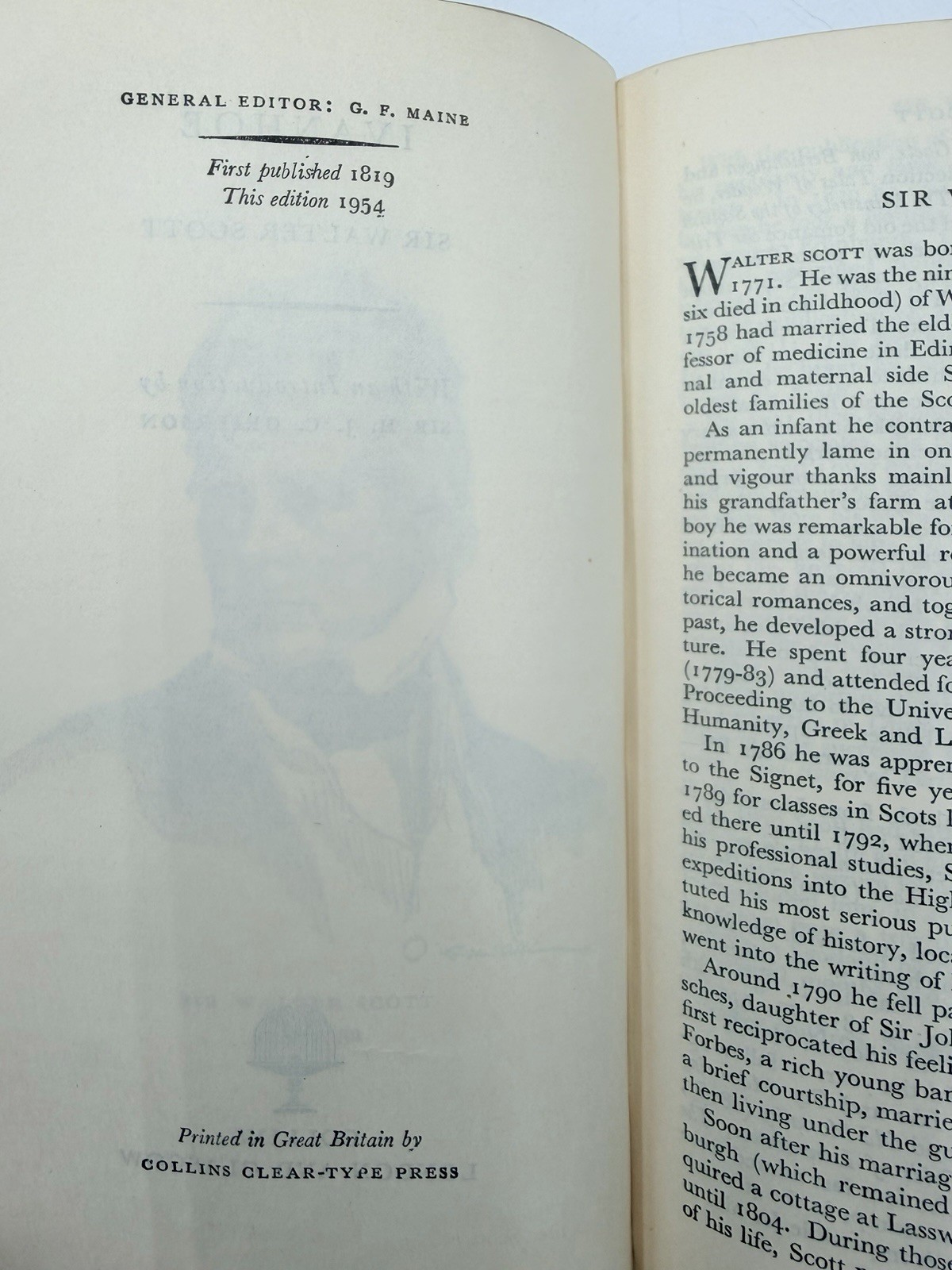 Ivanhoe by Sir Walter Scott (1954, Faux leather Olive Classic VTG Great Britain