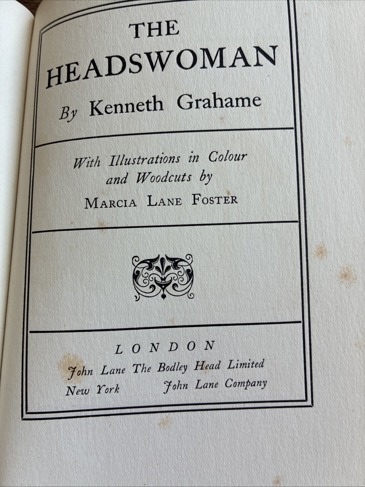 The Headswoman (1921) Kenneth Grahame w/ Marcia Lane Foster Illustrations