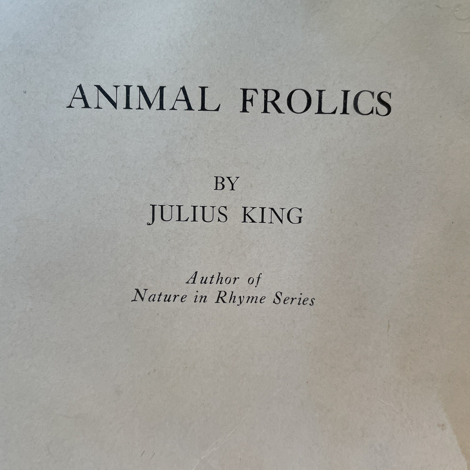 Animal Frolics by Julius King 1927 Vintage Hardcover Antique Children’s Book