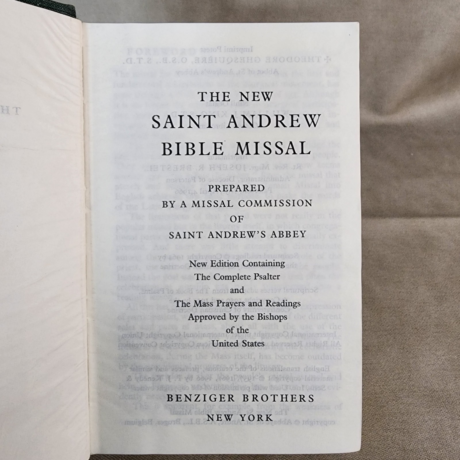 The New Saint St Andrew Daily Bible Missal, 1966,