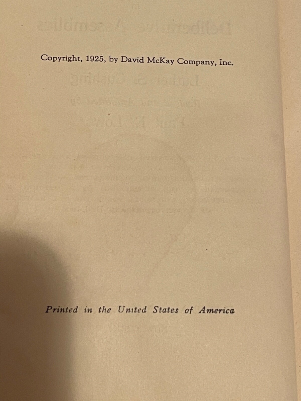 CUSHING’S MANUAL OF PARLIAMENTARY PRACTICE by Luther Cushing P.Lowe HC 1925