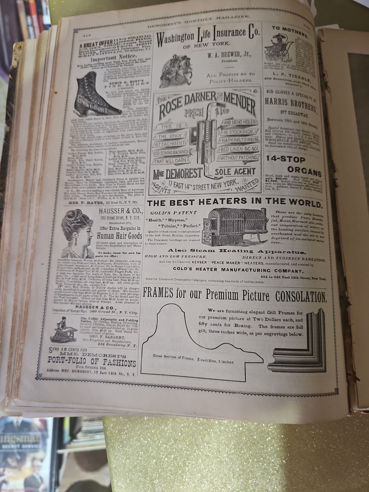 Vtg 1880 Demorest’s Monthly Magazine Illustrated Fashions Coiffure Jewelry Bound