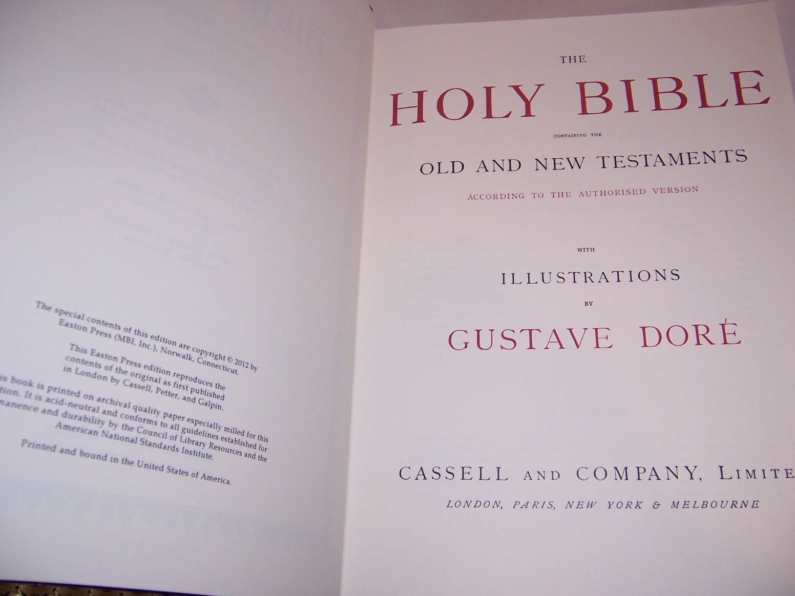 Easton Press Dore’s THE HOLY BIBLE Gustave Doré illustrations -Deluxe Limited Ed