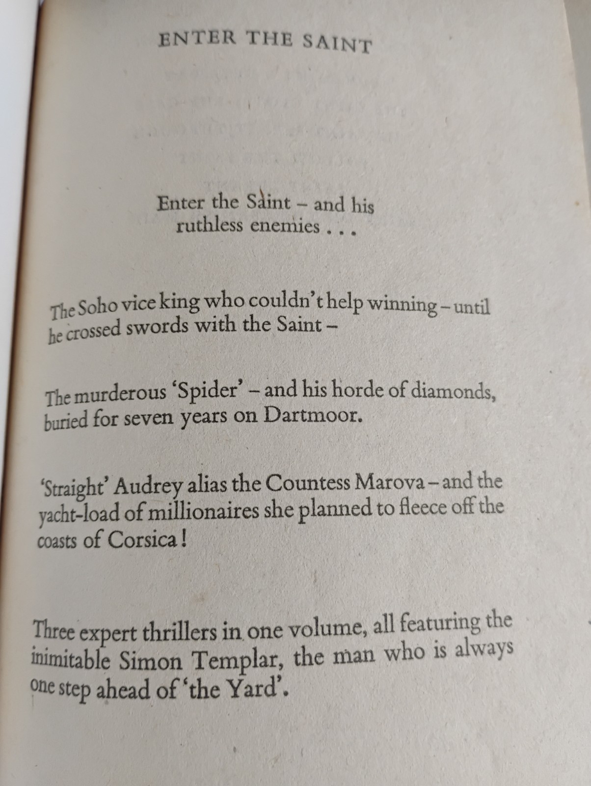 Enter The Saint -Leslie Charteris 1963 1st Edition Pan Vintage Crime Thriller PB