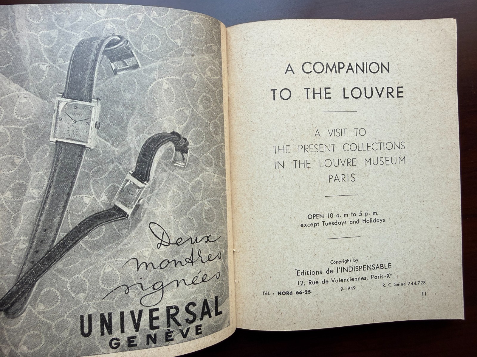 Vintage Guide Book- A Companion For a Visit to the Louvre Museum Paris, France