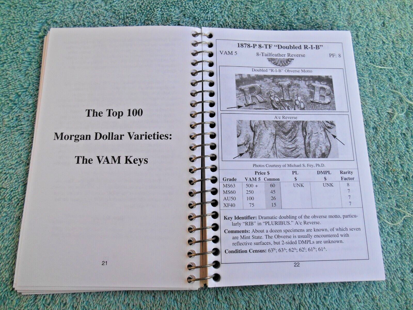 The Top 100 Morgan Dollar Varieties: The VAM Keys by Michael S. Fey