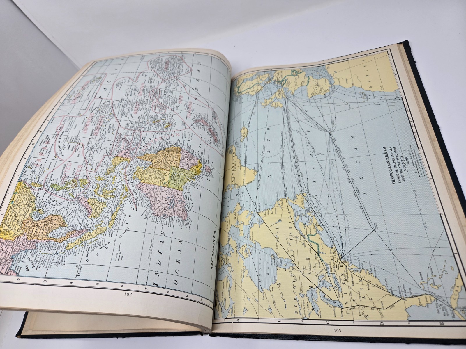 Antique 1937 International Atlas of the World Geographical Publishing Co HB Book