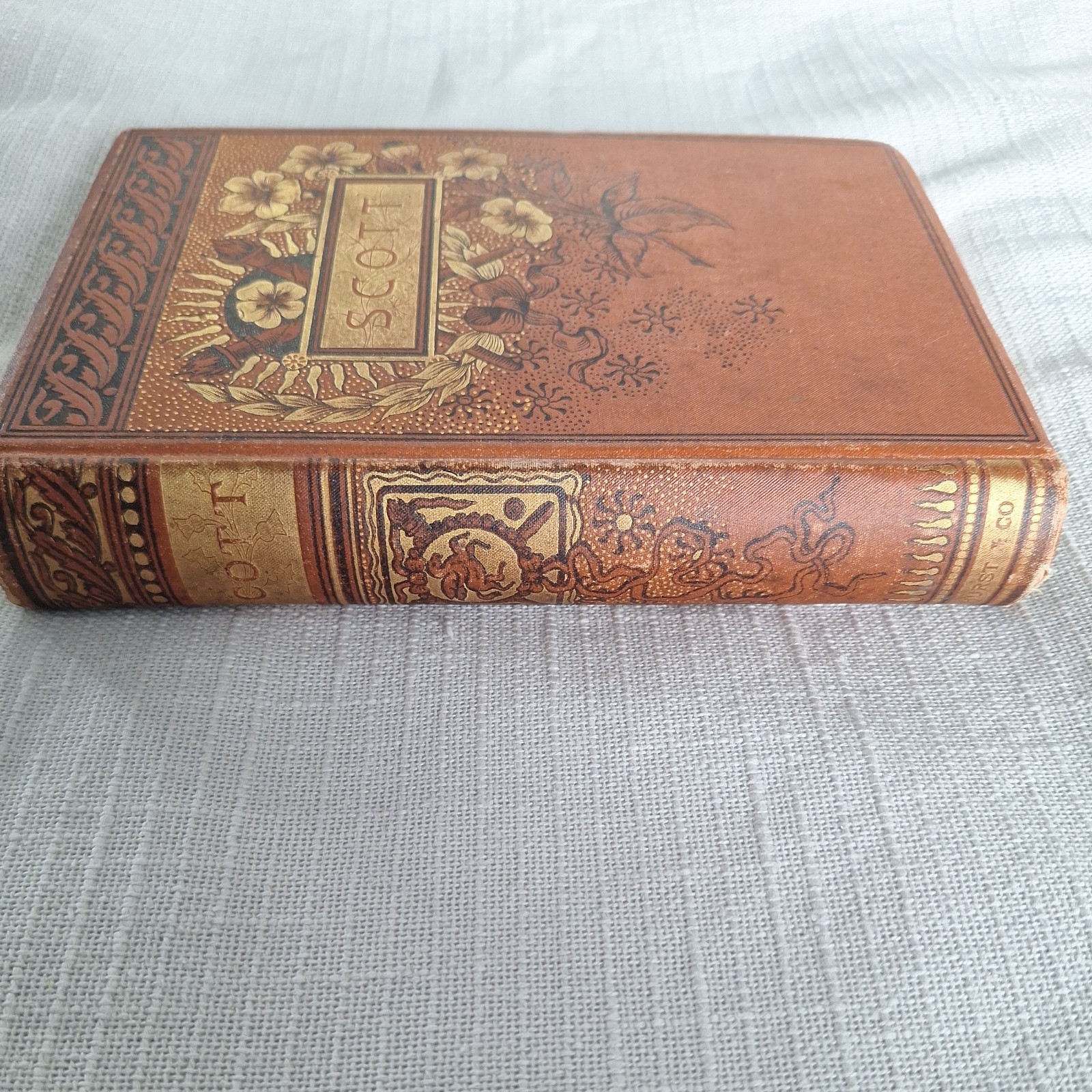 Vintage Sir Walter Scott The Poetical Works Illustrated HC Book edges