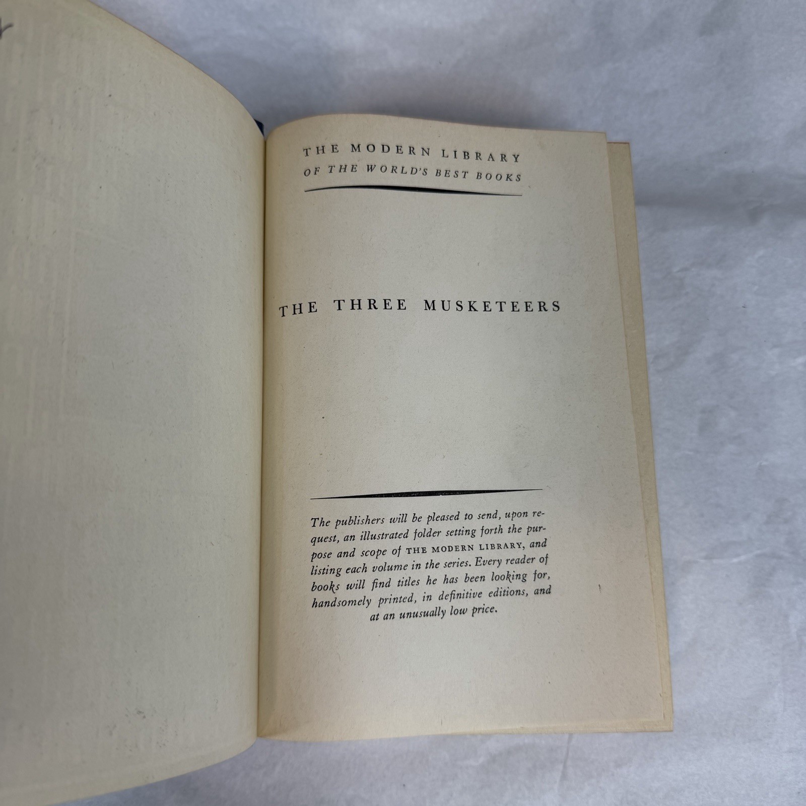 The Three Musketeers By Alexandre Dumas 1950 HC DJ First Modern Library Edition