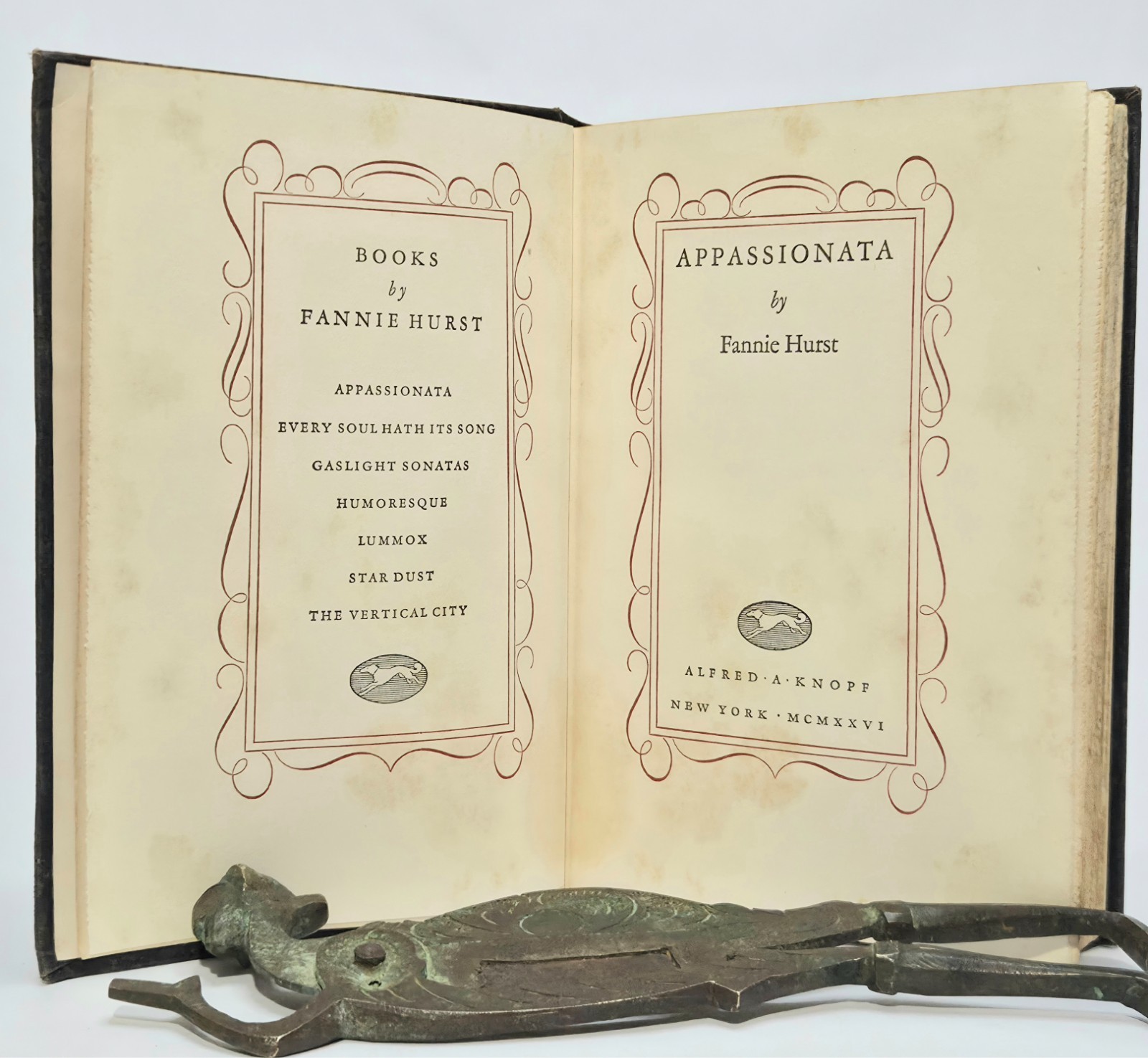 Appassionata Fannie Hurst 1926 First Edition First Printing Hardcover