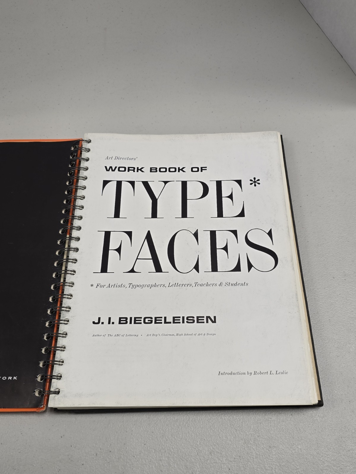 Art Directors’ Book of Type Faces 1967 By J I Biegeleisen – Spiral-Bound w Mount