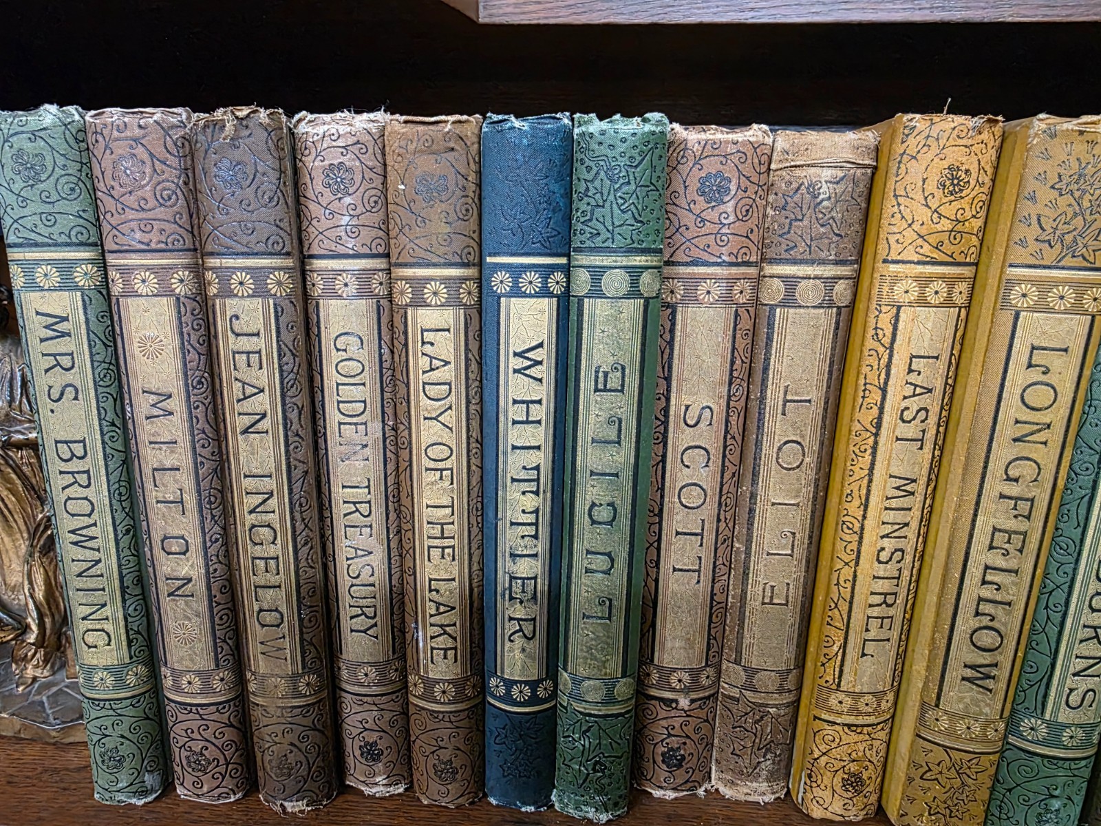 22 Vol Set Antique Books Literature, Poetry-Victorian Binding Crowell Publisher