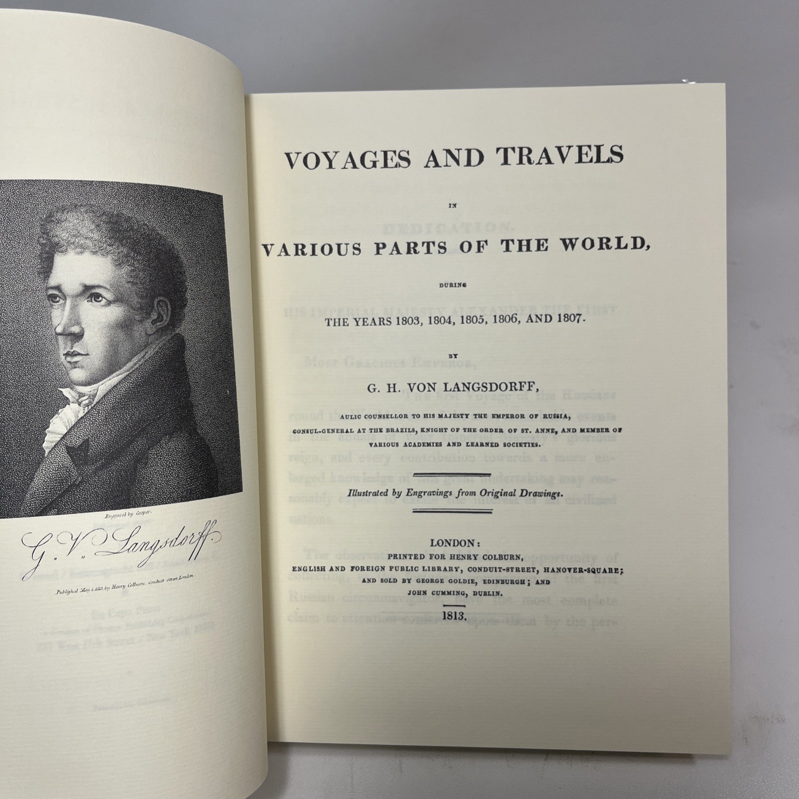 Langsdorff VOYAGES AND TRAVELS IN VARIOUS PARTS of the World 1803-1807 1968 2V