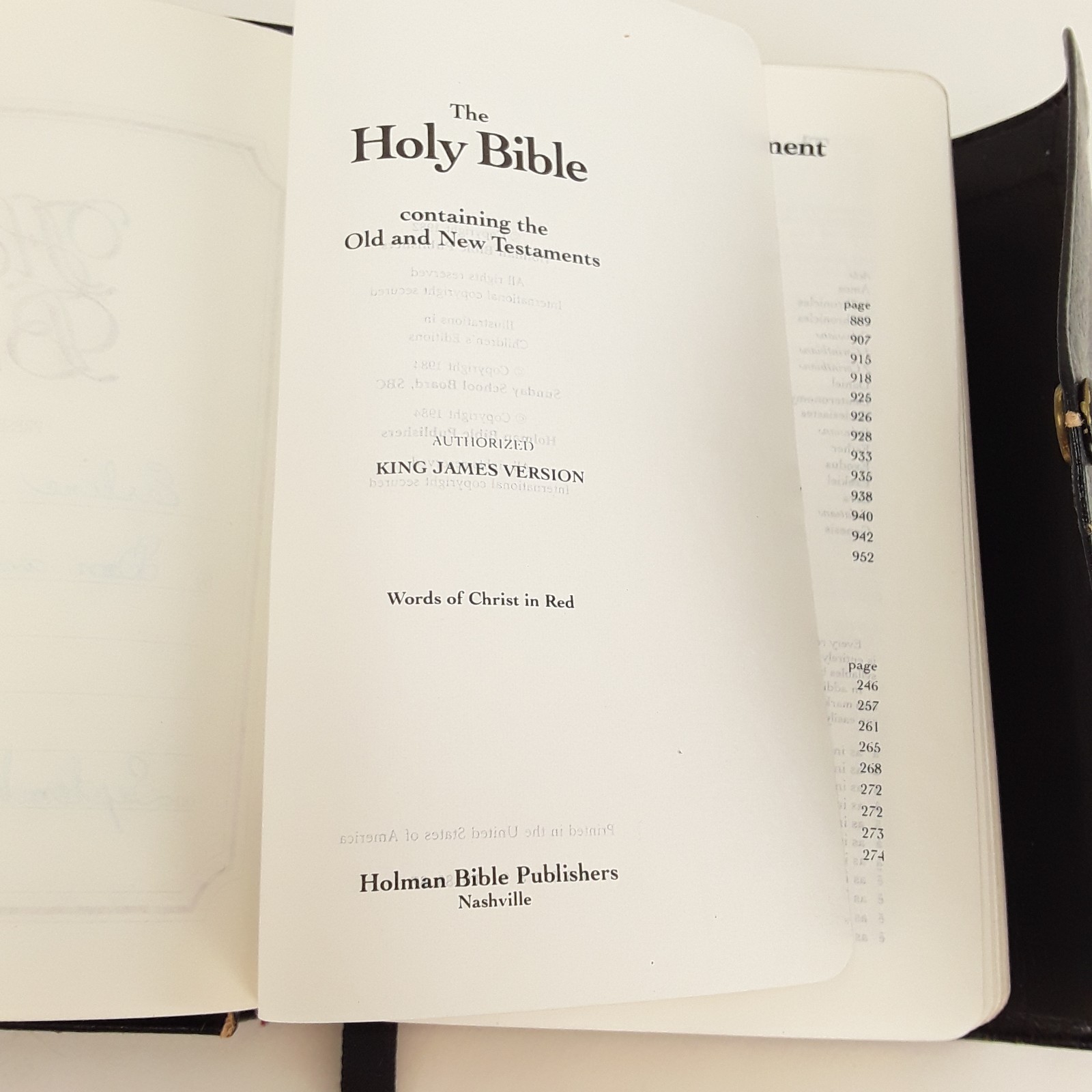 Holy Bible KJV Pocket Size, Red Letter, Snap, Black Bonded Leather, 1982 Holman