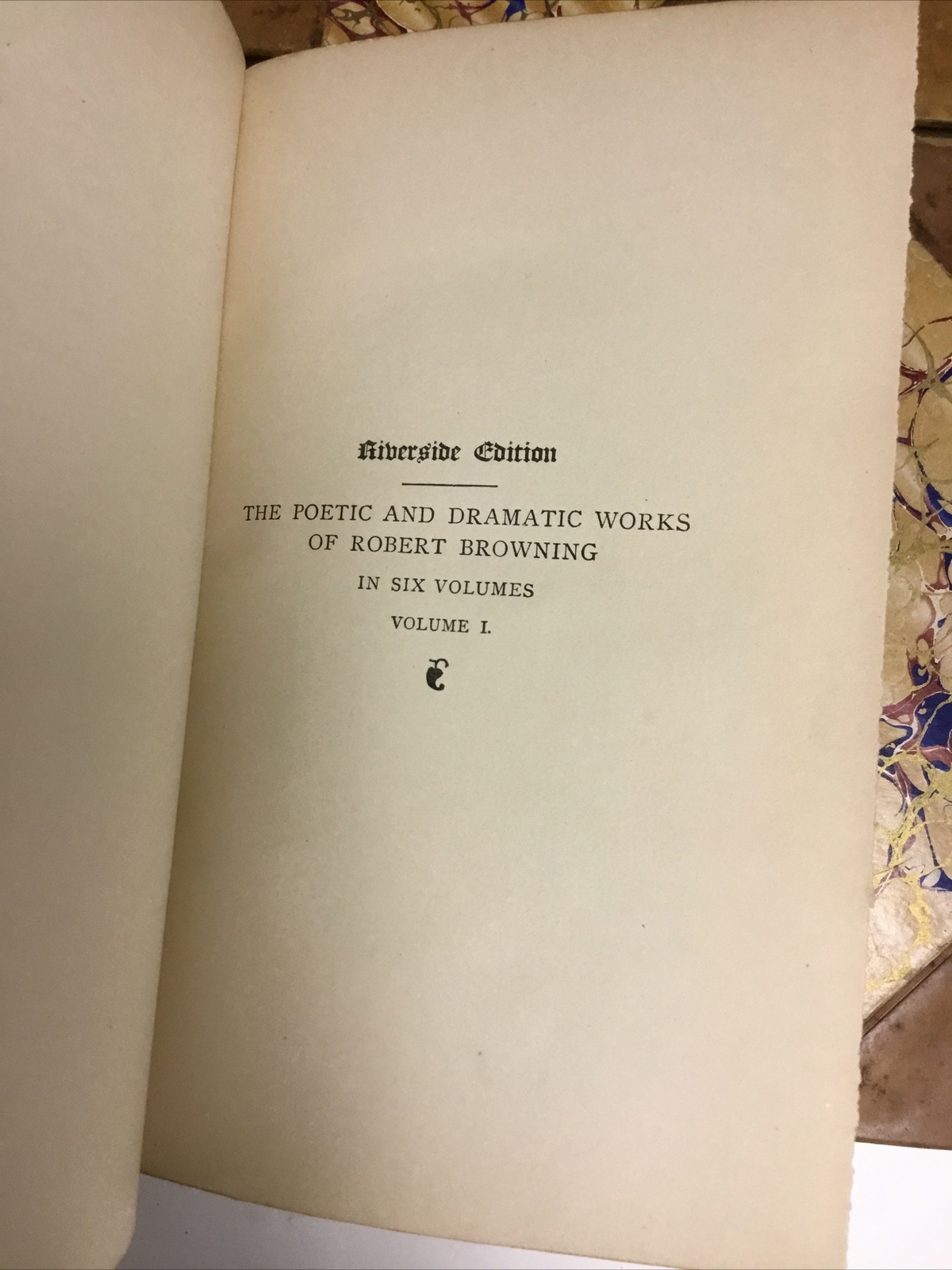 Robert Browning 1890 6 Volume Set + 7th Asolando Quarter Leather