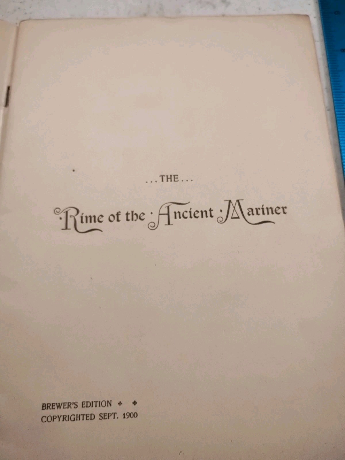 Vtg Four Penny Classics Booklet, Rime Of The Ancient Mariner (1900)