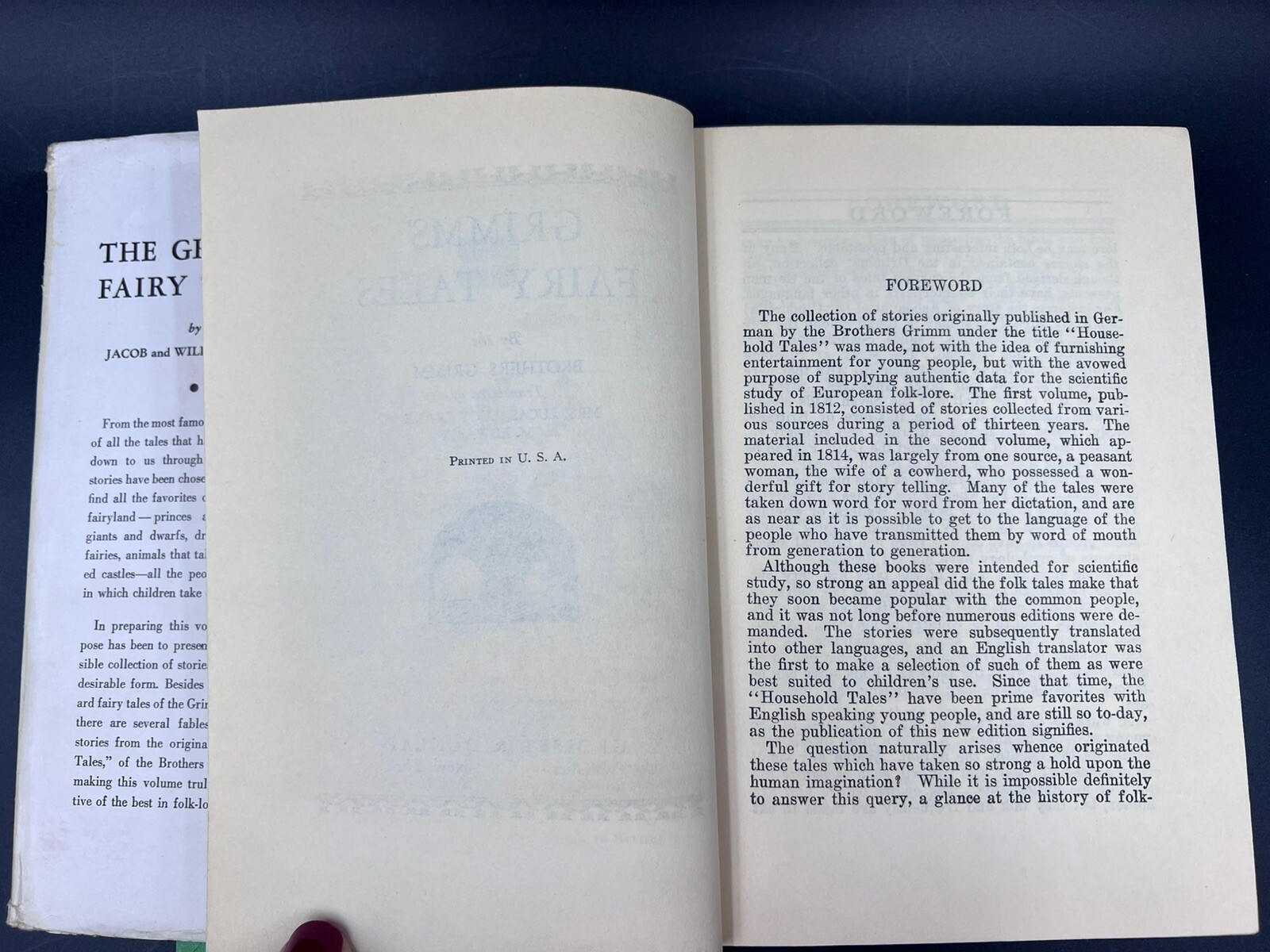 ANTIQUE 1ST. Edition GRIMM’S FAIRY TALES Hardcover with Dust Cover