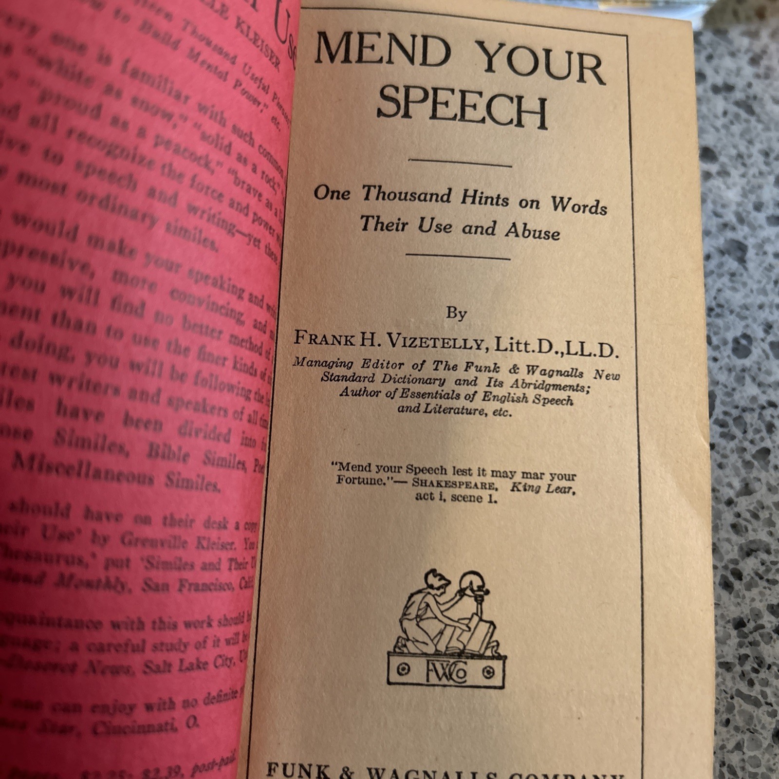 Antique “Faulty Diction”, “Mend Your Speech”, “SOS Slips ” “Better Say” (4) PB