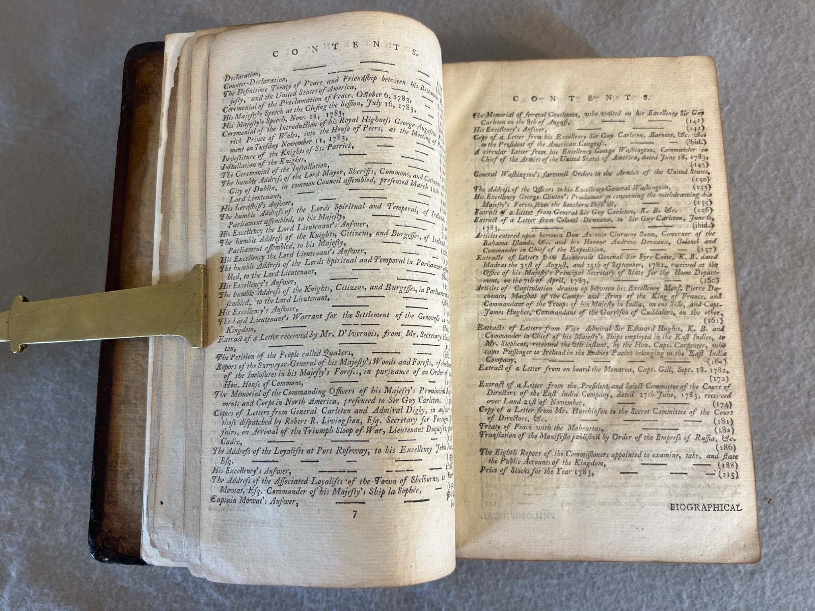 Antique American History Book Annual Register 1783 Paris Treaty Washington 1784