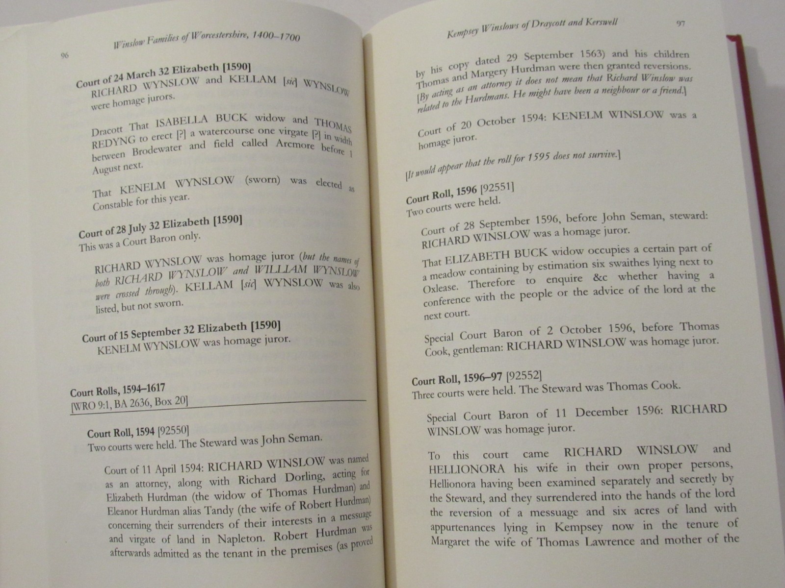 2009 The Winslow Families of Worcestershire 1400-1700 by Brandon Fradd