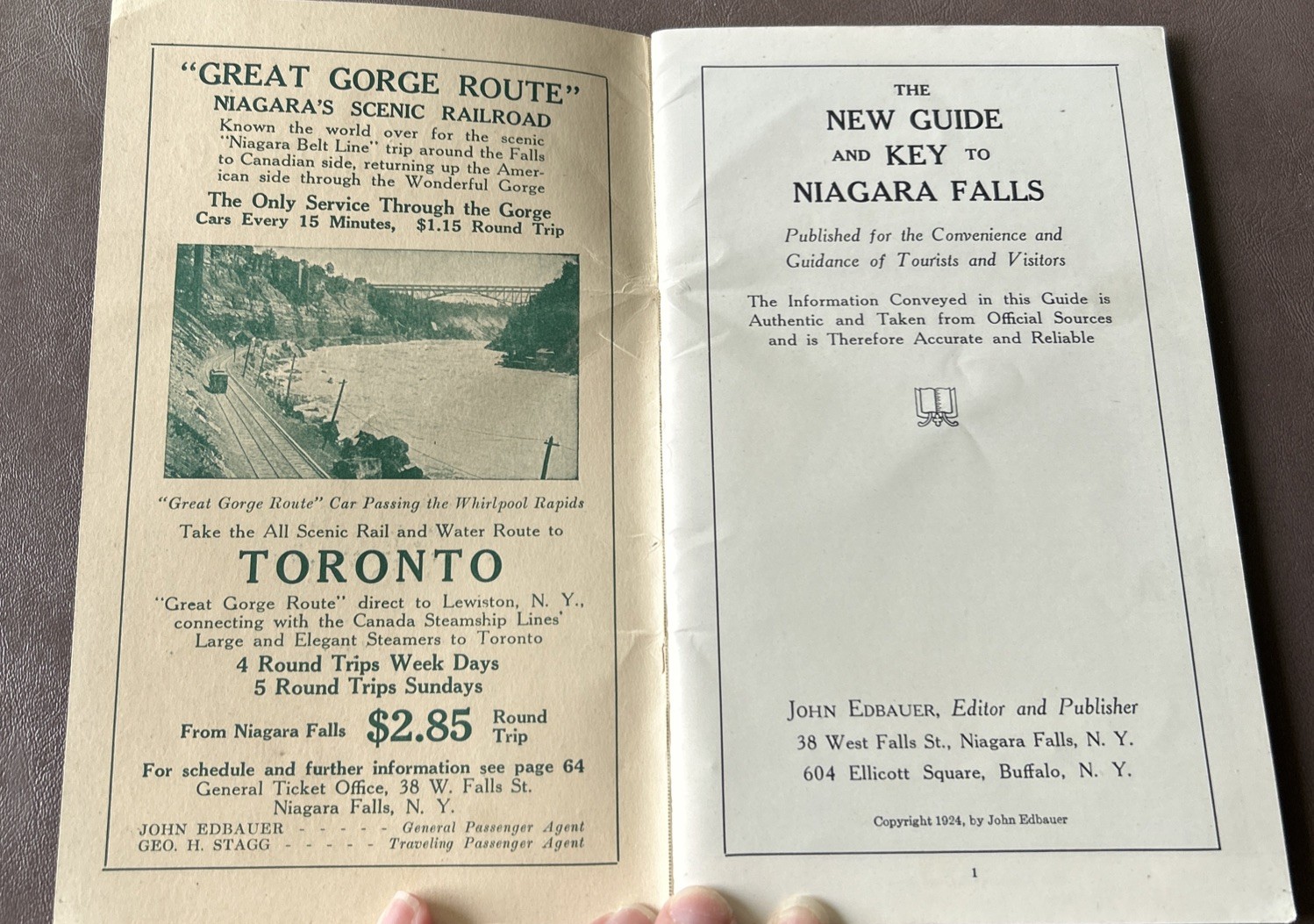 Antique 1924 The New Guide And Key To Niagara Falls Travel Guide And Pictures
