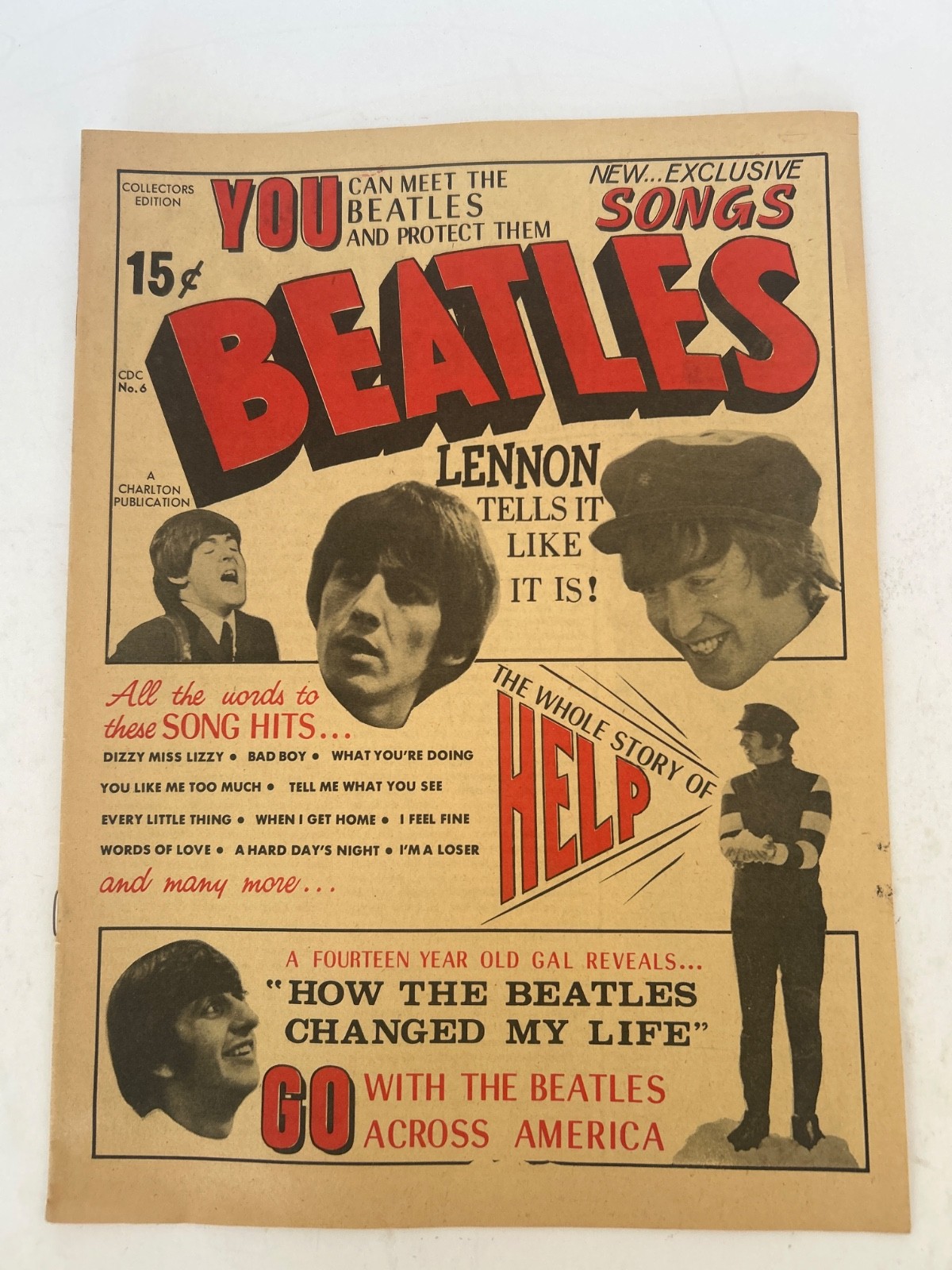 Nice Rare Collector’s 1965 Beatles Fanzine of songs Vol 1 #6 ex condition
