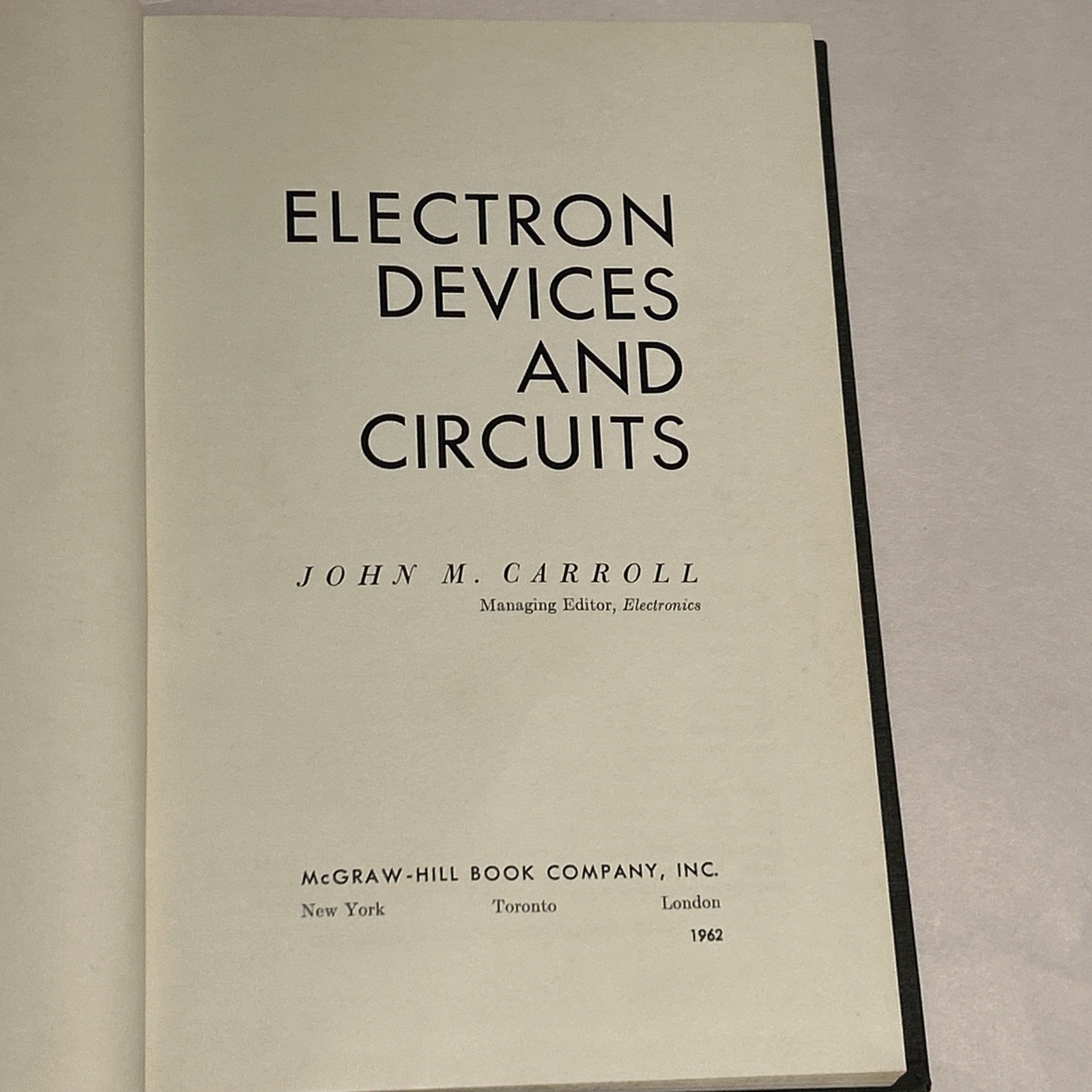 Electron Devices and Circuits 1962 McGraw-Hill Electronics Engineering Textbook