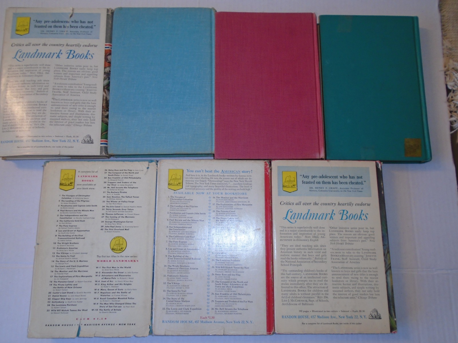 Lot of 7 1950’s – Landmark Books American History