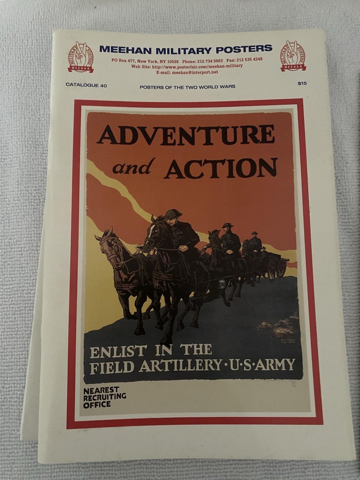 Lot of 8 MEEHAN MILITARY POSTERS OF THE TWO WORLD WARS Catalogs