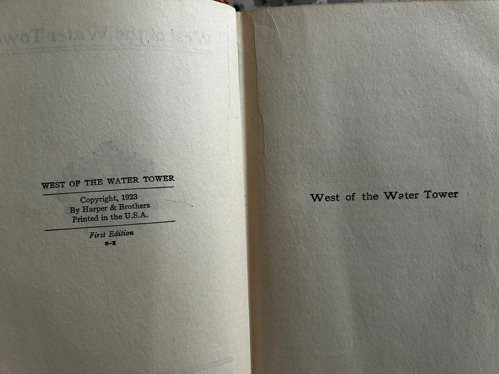 West of the Water Tower hardcover by Homer Croy