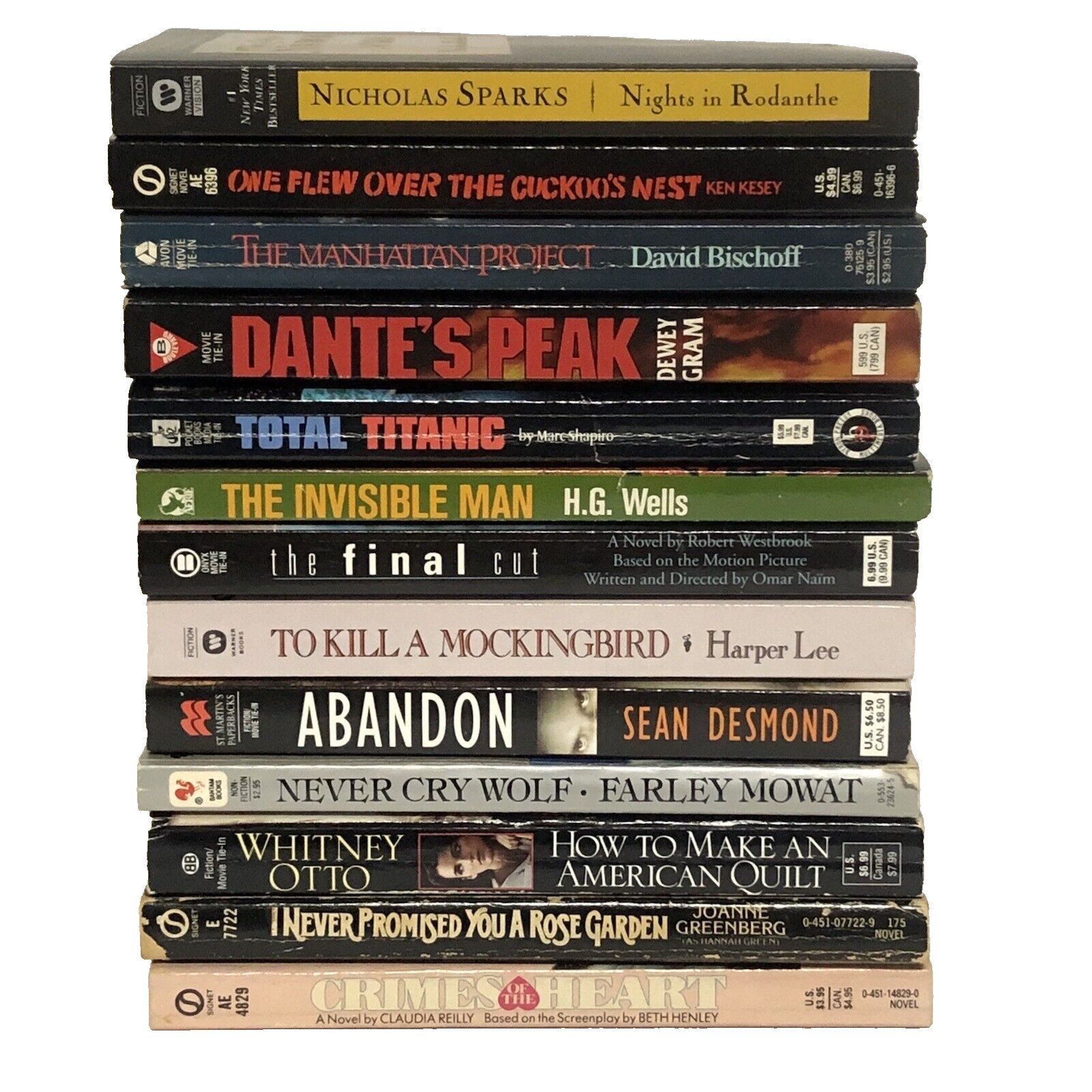 Movie Tie-In’s, Best Seller’s ~ PB Book Lot of 13 ~ Dante’s Peak, H.G. Wells…